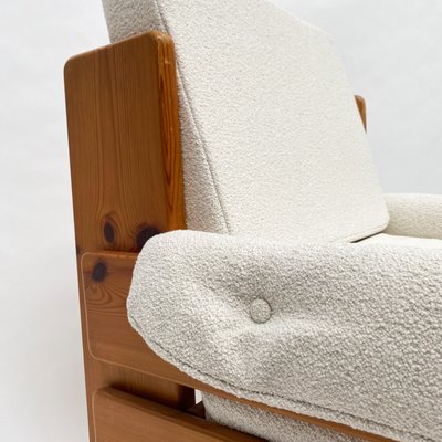 Mid-Century Swedish Brutalist Lounge Chair in Solid Pine, 1970s-QQA-1298314