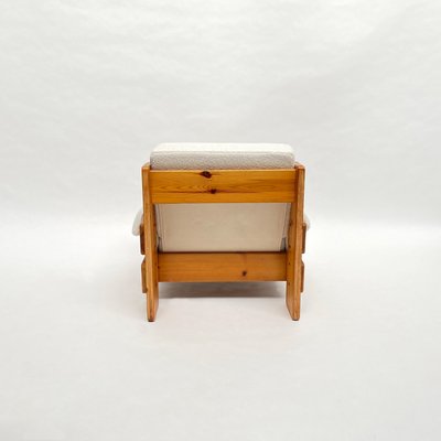 Mid-Century Swedish Brutalist Lounge Chair in Solid Pine, 1970s-QQA-1298314