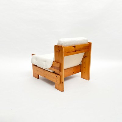 Mid-Century Swedish Brutalist Lounge Chair in Solid Pine, 1970s-QQA-1298314