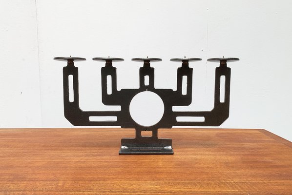 Mid-Century Swedish Brutalist Metal Candleholder by Harry N Boström-UAH-949181