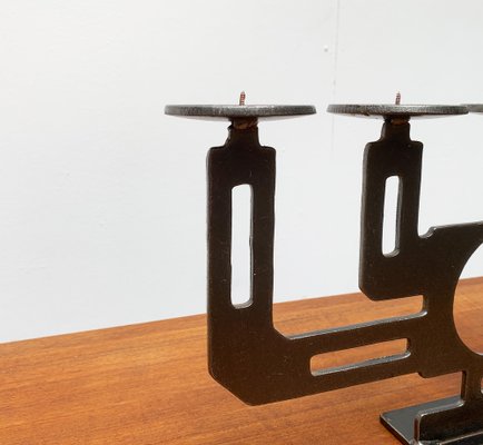 Mid-Century Swedish Brutalist Metal Candleholder by Harry N Boström-UAH-949181