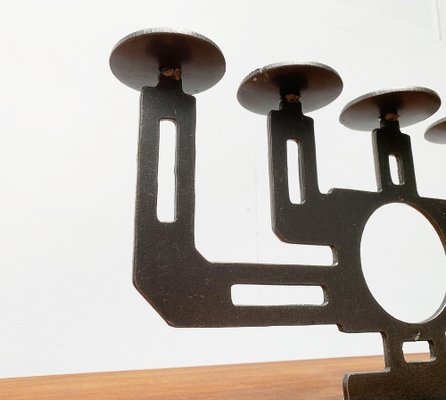 Mid-Century Swedish Brutalist Metal Candleholder by Harry N Boström-UAH-949181