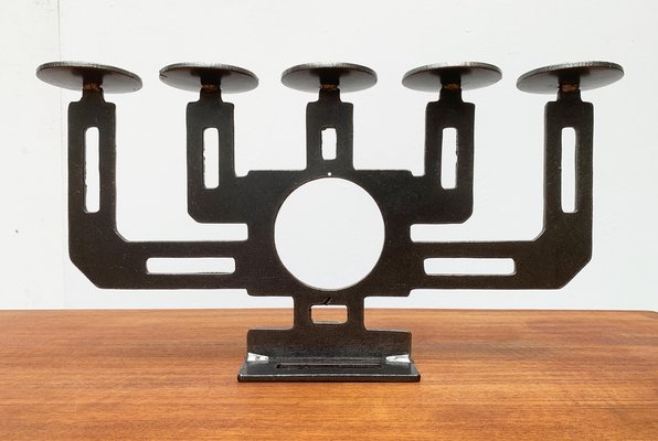 Mid-Century Swedish Brutalist Metal Candleholder by Harry N Boström-UAH-949181