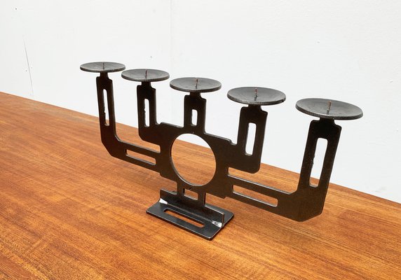 Mid-Century Swedish Brutalist Metal Candleholder by Harry N Boström-UAH-949181