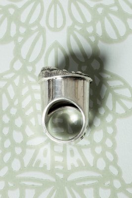 Mid-Century Swedish Brutalist Silver Ring, 1976-NL-1738198