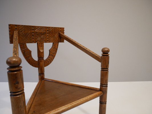 Mid-Century Swedish Carved Monk Chair, 1950s-OGU-683062