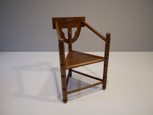 Mid-Century Swedish Carved Monk Chair, 1950s-OGU-683062