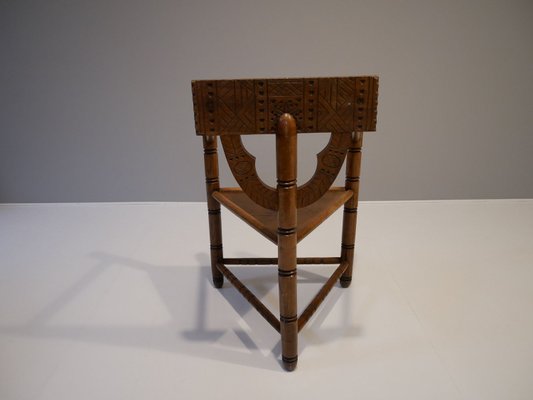 Mid-Century Swedish Carved Monk Chair, 1950s-OGU-683062