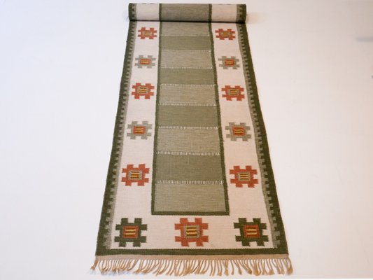 Mid-Century Swedish Flat Weaved Röllakan Carpet by Nils Nilsson, 1950s-OGU-957678