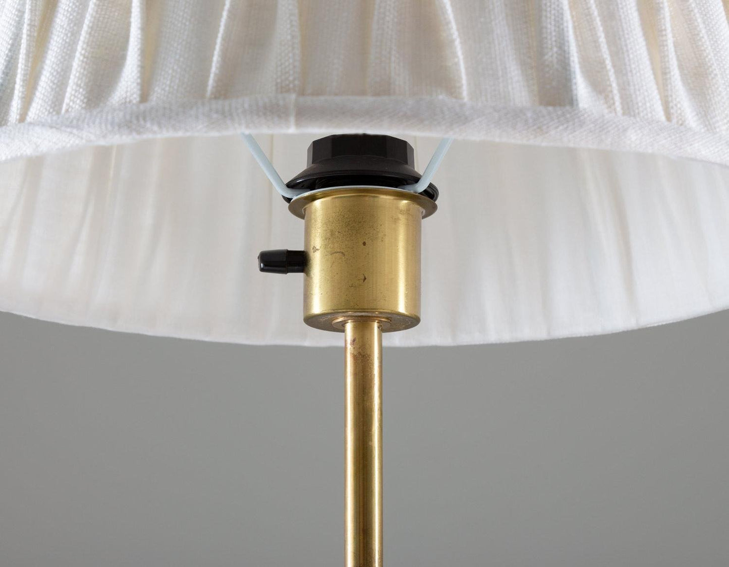 Mid-Century Swedish Floor Lamp in Brass & Wood from Aneta, 1950s