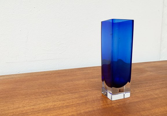 Mid-Century Swedish Glass Block Vase from Aseda Sweden, 1960s-UAH-1362282