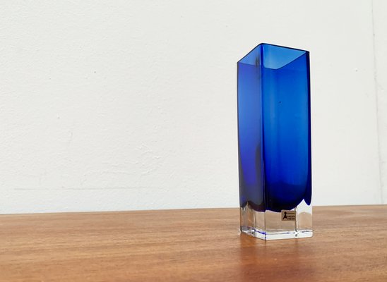 Mid-Century Swedish Glass Block Vase from Aseda Sweden, 1960s-UAH-1362282