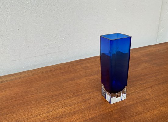 Mid-Century Swedish Glass Block Vase from Aseda Sweden, 1960s-UAH-1362282