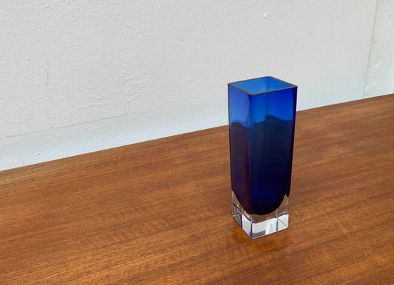 Mid-Century Swedish Glass Block Vase from Aseda Sweden, 1960s-UAH-1362282