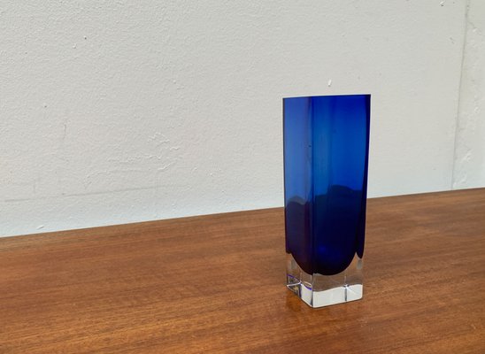 Mid-Century Swedish Glass Block Vase from Aseda Sweden, 1960s-UAH-1362282