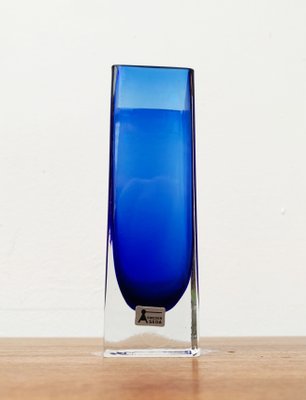 Mid-Century Swedish Glass Block Vase from Aseda Sweden, 1960s-UAH-1362282