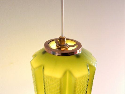 Mid-Century Swedish Green Glass Pendant Lamp by Helena Tynell for Flygsfors, 1960s-NV-780415