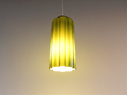 Mid-Century Swedish Green Glass Pendant Lamp by Helena Tynell for Flygsfors, 1960s-NV-780415