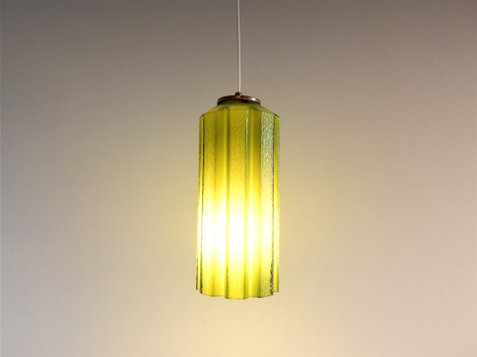 Mid-Century Swedish Green Glass Pendant Lamp by Helena Tynell for Flygsfors, 1960s-NV-780415