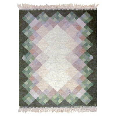 Mid-Century Swedish Kilim Röllakan Rug by Brita Svefors-YGE-596050