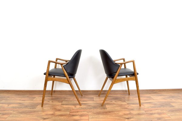 Mid-Century Swedish Leather Armchairs by Alf Svensson for Dux, 1960s, Set of 2-LOT-1705235