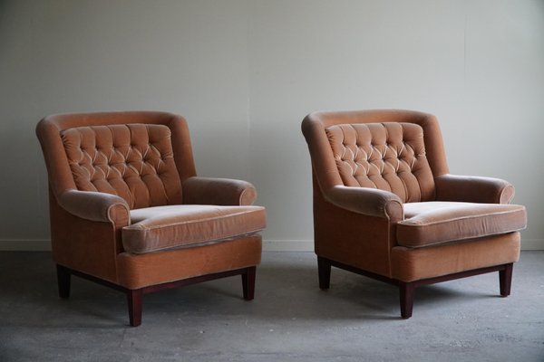 Mid-Century Swedish Lounge Chairs in Velvet from Ulferts Möbler, 1960s-MXF-1720341