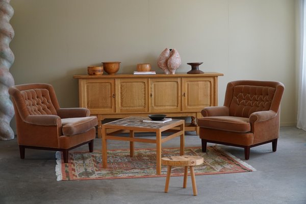 Mid-Century Swedish Lounge Chairs in Velvet from Ulferts Möbler, 1960s-MXF-1720341