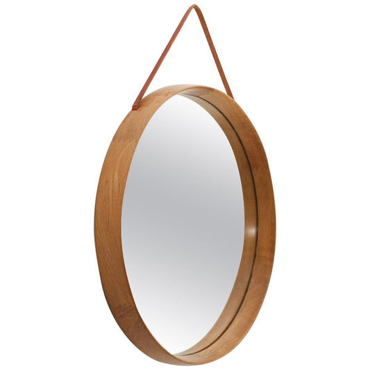 Mid-Century Swedish Mirror in Oak by Uno & Östen Kristiansson for Luxus