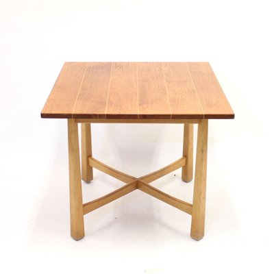 Mid-Century Swedish Modern Teak & Birch Side Table-KQ-1286561