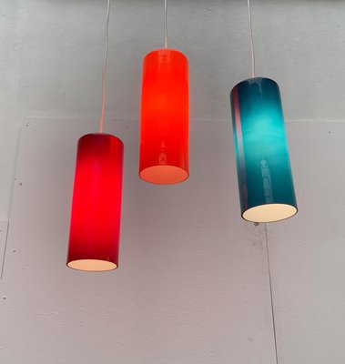 Mid-Century Swedish P 299 Glass Pendant Lamps by Max Brüel for Nordisk Solar, Set of 3-UAH-957995