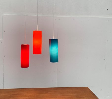 Mid-Century Swedish P 299 Glass Pendant Lamps by Max Brüel for Nordisk Solar, Set of 3-UAH-957995