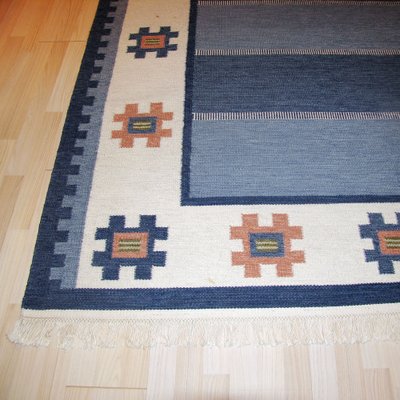 Mid-Century Swedish Rolakan Kilim Rug attributed to Ellen Stahlbrand, 1960s-YGE-1777174