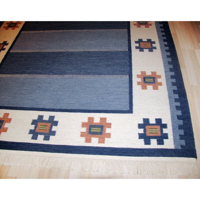 Mid-Century Swedish Rolakan Kilim Rug attributed to Ellen Stahlbrand, 1960s-YGE-1777174