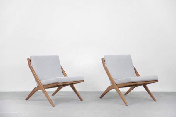 Mid-Century Swedish Scissor Chairs by Folke Ohlsson for Bodafors, 1960s, Set of 2-ZAA-1010030