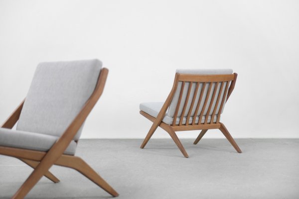 Mid-Century Swedish Scissor Chairs by Folke Ohlsson for Bodafors, 1960s, Set of 2-ZAA-1010030