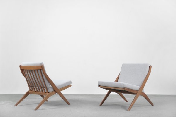 Mid-Century Swedish Scissor Chairs by Folke Ohlsson for Bodafors, 1960s, Set of 2-ZAA-1010030