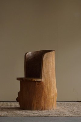 Mid-Century Swedish Sculptural Brutalist Stump Chair in Solid Pine by Axel Einar Hjorth, 1950s-MXF-1367756