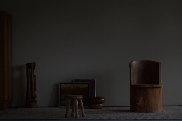 Mid-Century Swedish Sculptural Brutalist Stump Chair in Solid Pine by Axel Einar Hjorth, 1950s-MXF-1367756