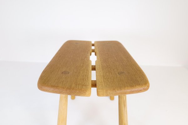 Mid-Century Swedish Sculptural Stool in Solid Oak by Carl Gustaf Boulogner, 1950s-UYK-1260195