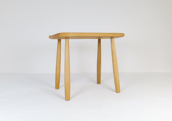 Mid-Century Swedish Sculptural Stool in Solid Oak by Carl Gustaf Boulogner, 1950s-UYK-1260195