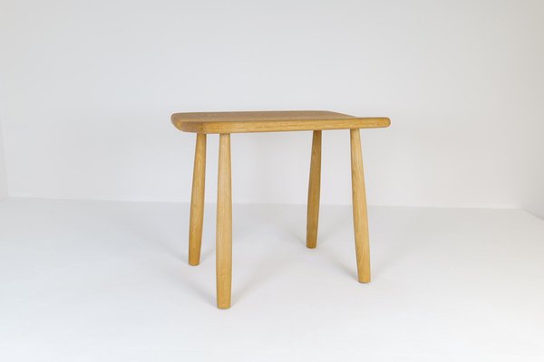 Mid-Century Swedish Sculptural Stool in Solid Oak by Carl Gustaf Boulogner, 1950s-UYK-1260195