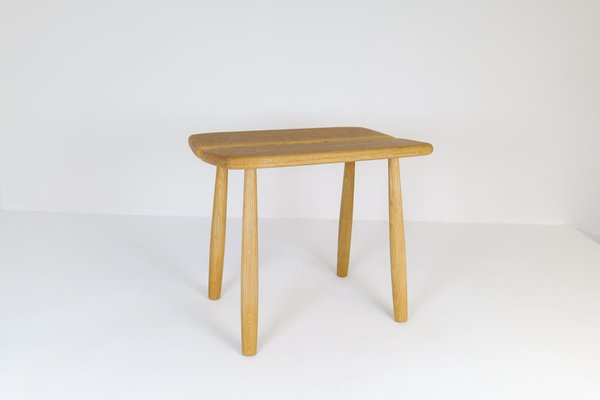 Mid-Century Swedish Sculptural Stool in Solid Oak by Carl Gustaf Boulogner, 1950s-UYK-1260195