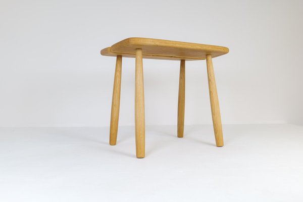 Mid-Century Swedish Sculptural Stool in Solid Oak by Carl Gustaf Boulogner, 1950s-UYK-1260195