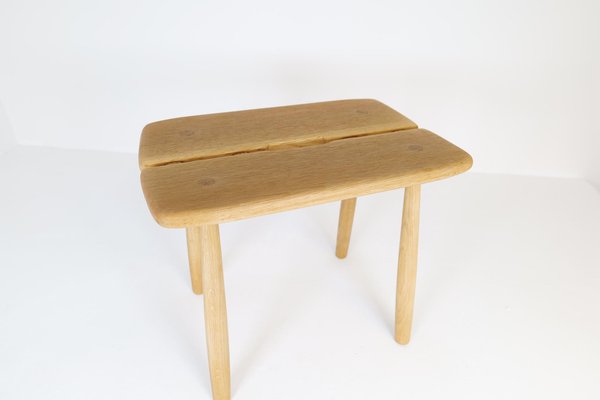 Mid-Century Swedish Sculptural Stool in Solid Oak by Carl Gustaf Boulogner, 1950s-UYK-1260195