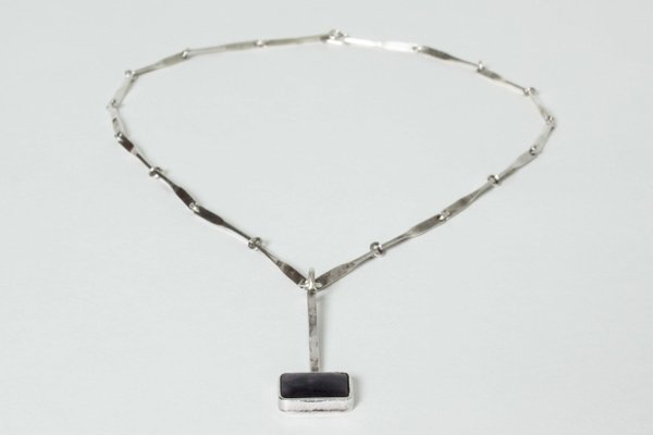 Mid-Century Swedish Silver and Enamel Collier from Weissenberg Konsthantverk, 1958-NL-789909