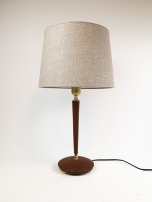 Mid-Century Swedish Teak and Brass Table Lamp from Göteborgs Armaturhandverk, 1950s-UYK-654149