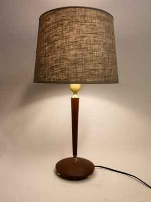 Mid-Century Swedish Teak and Brass Table Lamp from Göteborgs Armaturhandverk, 1950s-UYK-654149