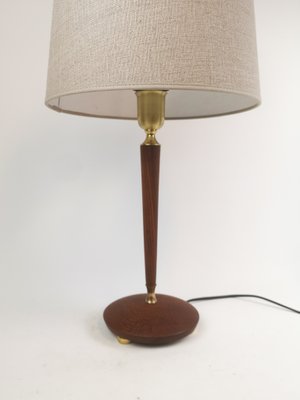 Mid-Century Swedish Teak and Brass Table Lamp from Göteborgs Armaturhandverk, 1950s-UYK-654149