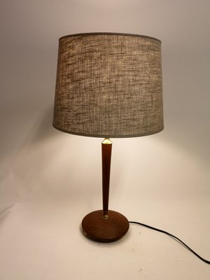 Mid-Century Swedish Teak and Brass Table Lamp from Göteborgs Armaturhandverk, 1950s-UYK-654149