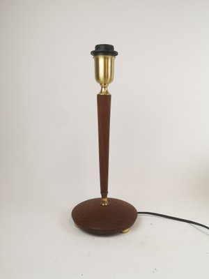 Mid-Century Swedish Teak and Brass Table Lamp from Göteborgs Armaturhandverk, 1950s-UYK-654149